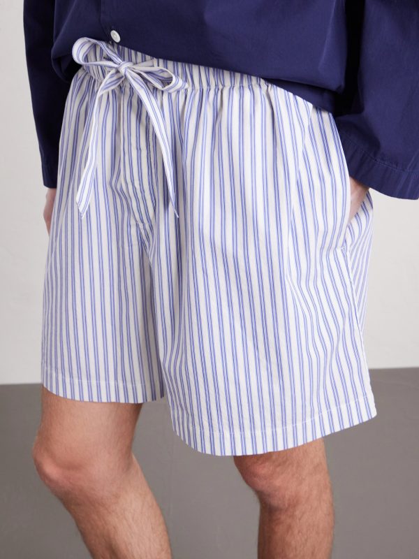 Straight-Leg Striped Organic Cotton-Poplin Shorts - CU Straight-Leg Striped Organic Cotton-Poplin Shorts - CU