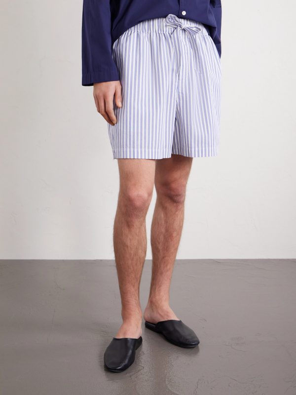 Straight-Leg Striped Organic Cotton-Poplin Shorts - FR Straight-Leg Striped Organic Cotton-Poplin Shorts - FR