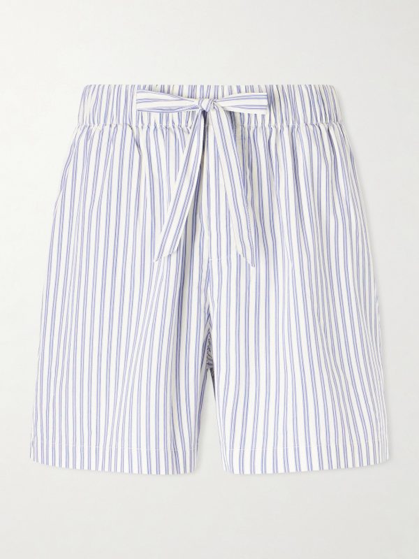 Straight-Leg Striped Organic Cotton-Poplin Shorts Straight-Leg Striped Organic Cotton-Poplin Shorts