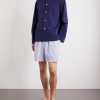 Straight-Leg Striped Organic Cotton-Poplin Shorts - OU Straight-Leg Striped Organic Cotton-Poplin Shorts - OU