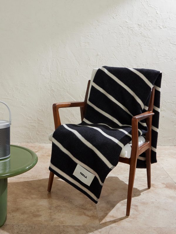 Logo-Appliquéd Striped Wool Blanket - OU