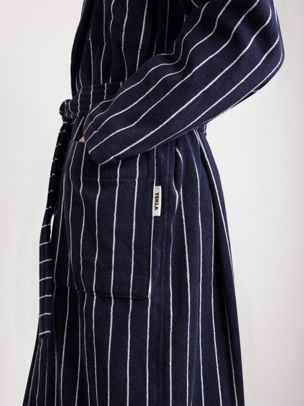 Belted Striped Organic Cotton-Terry Robe - CU Belted Striped Organic Cotton-Terry Robe - CU