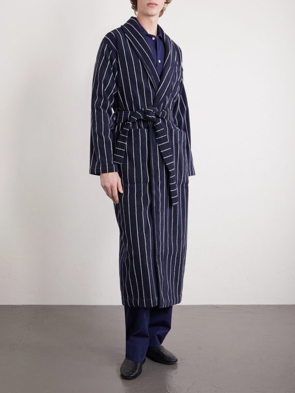 Belted Striped Organic Cotton-Terry Robe - FR Belted Striped Organic Cotton-Terry Robe - FR
