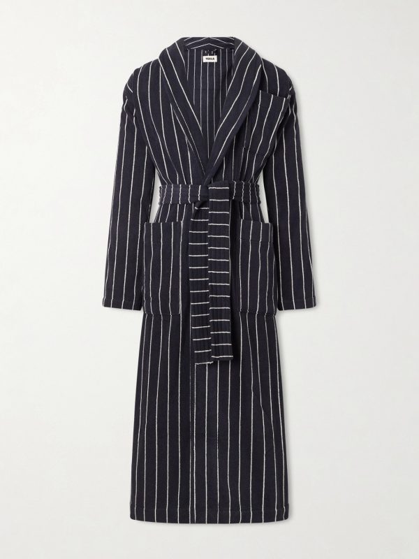 Belted Striped Organic Cotton-Terry Robe Belted Striped Organic Cotton-Terry Robe
