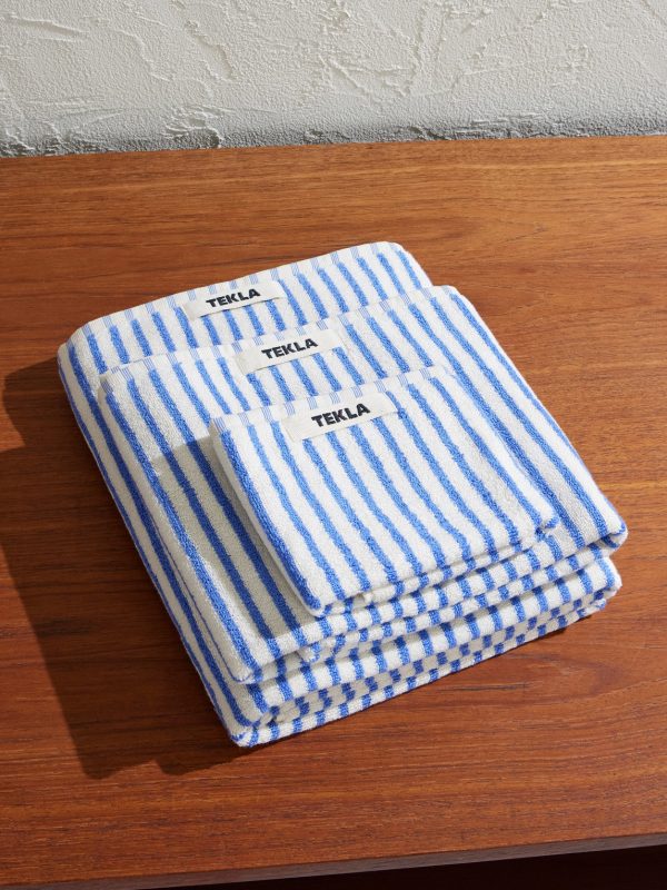 Set of Three Logo-Appliquéd Striped Organic Cotton-Terry Towels Set of Three Logo-Appliquéd Striped Organic Cotton-Terry Towels