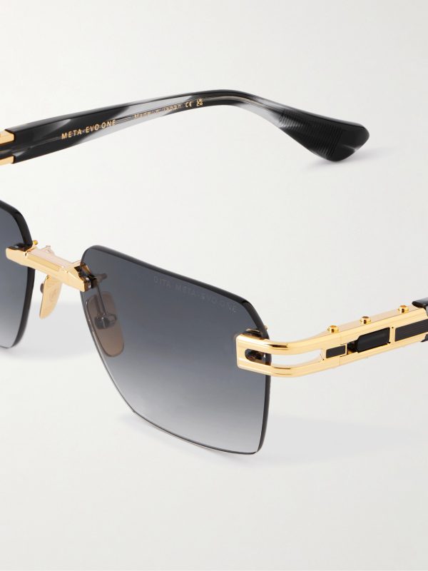 Meta-Evo One Square-Frame Gold-Tone and Acetate Sunglasses - CU