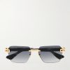 Meta-Evo One Square-Frame Gold-Tone and Acetate Sunglasses