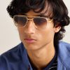Aviator-Style Gold-Tone and Acetate Sunglasses - OU Aviator-Style Gold-Tone and Acetate Sunglasses - OU