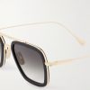 Aviator-Style Gold-Tone and Acetate Sunglasses - CU Aviator-Style Gold-Tone and Acetate Sunglasses - CU