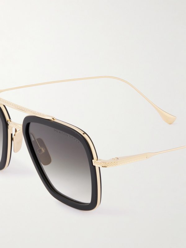 Aviator-Style Gold-Tone and Acetate Sunglasses - CU Aviator-Style Gold-Tone and Acetate Sunglasses - CU