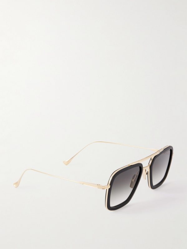 Aviator-Style Gold-Tone and Acetate Sunglasses - FR Aviator-Style Gold-Tone and Acetate Sunglasses - FR