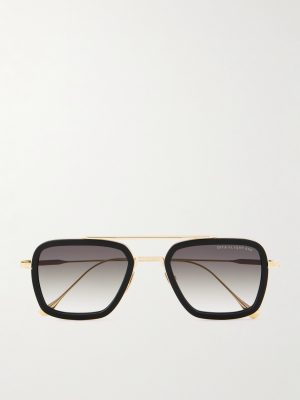 Aviator-Style Gold-Tone and Acetate Sunglasses Aviator-Style Gold-Tone and Acetate Sunglasses