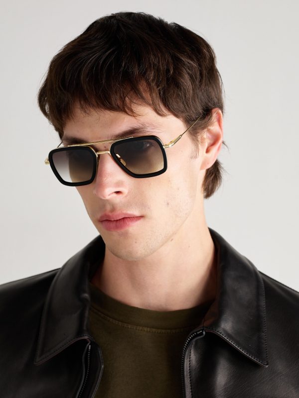 Aviator-Style Gold-Tone and Acetate Sunglasses - OU Aviator-Style Gold-Tone and Acetate Sunglasses - OU