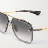 Mach-Six Aviator-Style Gold-Tone and Rhodium Sunglasses - CU