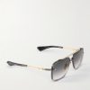 Mach-Six Aviator-Style Gold-Tone and Rhodium Sunglasses - FR