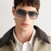 Mach-Six Aviator-Style Gold-Tone and Rhodium Sunglasses - OU