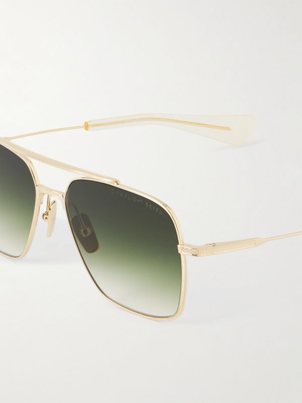 Aviator-Style Gold-Tone and Acetate Sunglasses - CU