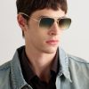 Aviator-Style Gold-Tone and Acetate Sunglasses - OU