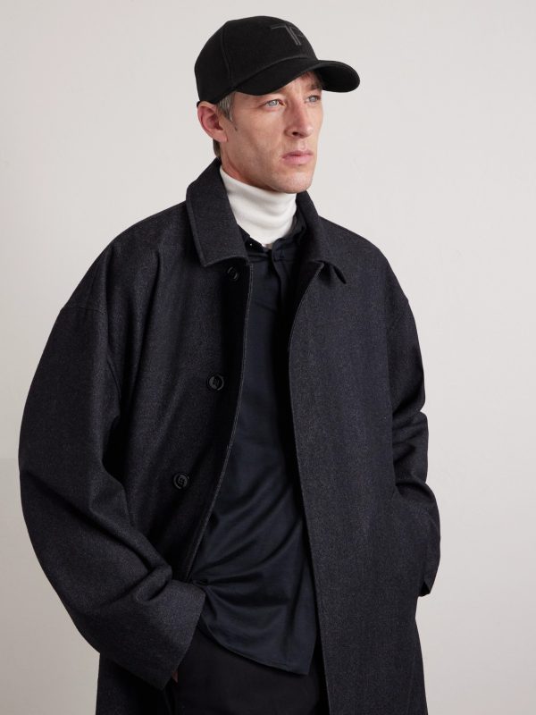 Logo-Embroidered Leather-Trimmed Cashmere Baseball Cap - FR Logo-Embroidered Leather-Trimmed Cashmere Baseball Cap - FR