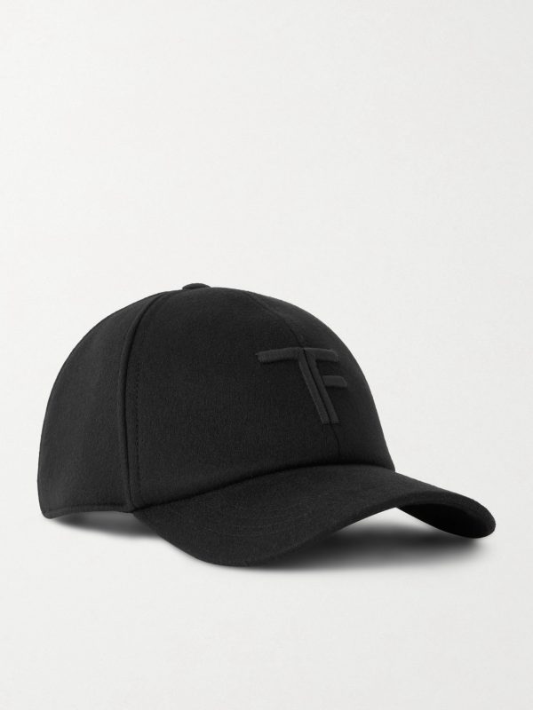 Logo-Embroidered Leather-Trimmed Cashmere Baseball Cap Logo-Embroidered Leather-Trimmed Cashmere Baseball Cap