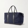 Leather-Trimmed Recycled-Nylon Weekend Bag - BK Leather-Trimmed Recycled-Nylon Weekend Bag - BK