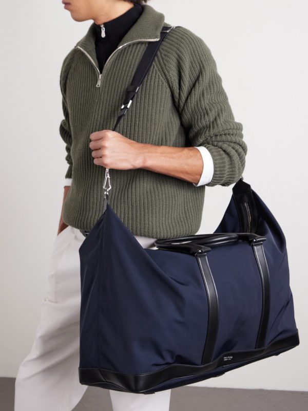 Leather-Trimmed Recycled-Nylon Weekend Bag - FR Leather-Trimmed Recycled-Nylon Weekend Bag - FR