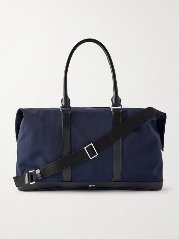 Leather-Trimmed Recycled-Nylon Weekend Bag Leather-Trimmed Recycled-Nylon Weekend Bag