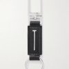 Silver-Tone Leather Keychain