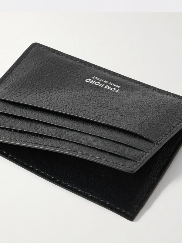 Pebble-Grain Leather Cardholder - E1