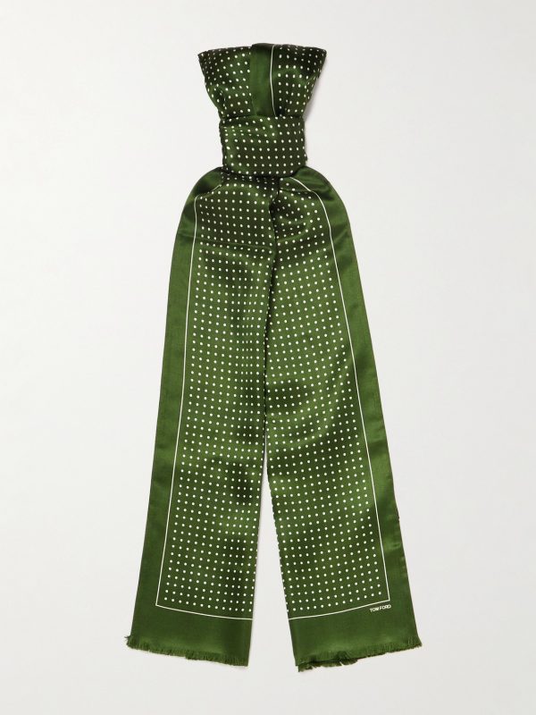 Polka-Dot Silk-Satin Scarf Polka-Dot Silk-Satin Scarf