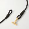 Woven Leather and Gold-Plated Wrap Bracelet - CU Woven Leather and Gold-Plated Wrap Bracelet - CU