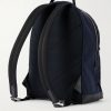 Leather-Trimmed Nylon Backpack - BK
