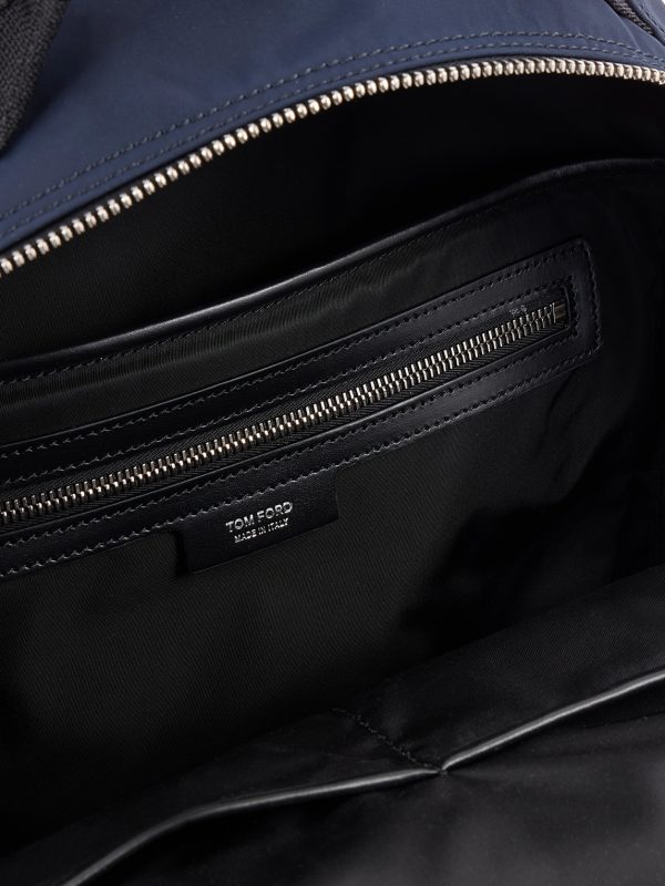 Leather-Trimmed Nylon Backpack - E1