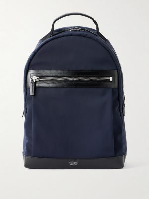 Leather-Trimmed Nylon Backpack Leather-Trimmed Nylon Backpack