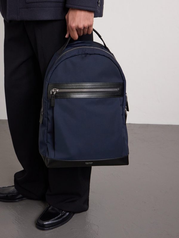 Leather-Trimmed Nylon Backpack - OU