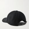 Logo-Embroidered Leather-Trimmed Cotton-Twill Baseball Cap - BK Logo-Embroidered Leather-Trimmed Cotton-Twill Baseball Cap - BK