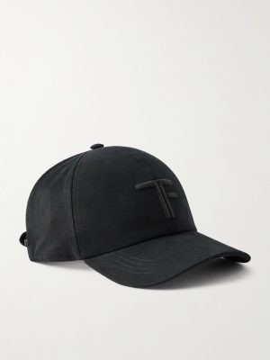 Logo-Embroidered Leather-Trimmed Cotton-Twill Baseball Cap Logo-Embroidered Leather-Trimmed Cotton-Twill Baseball Cap