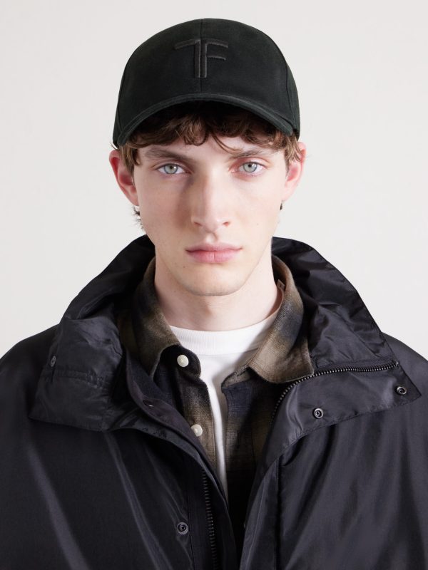 Logo-Embroidered Leather-Trimmed Cotton-Twill Baseball Cap - OU Logo-Embroidered Leather-Trimmed Cotton-Twill Baseball Cap - OU