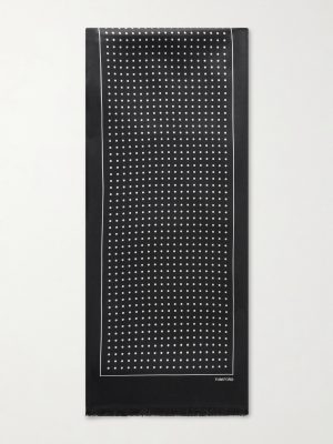 Polka-Dot Silk-Satin Scarf