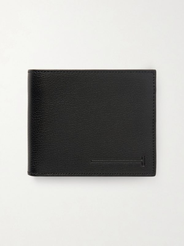 T Line Textured-Leather Bifold Wallet - BK T Line Textured-Leather Bifold Wallet - BK