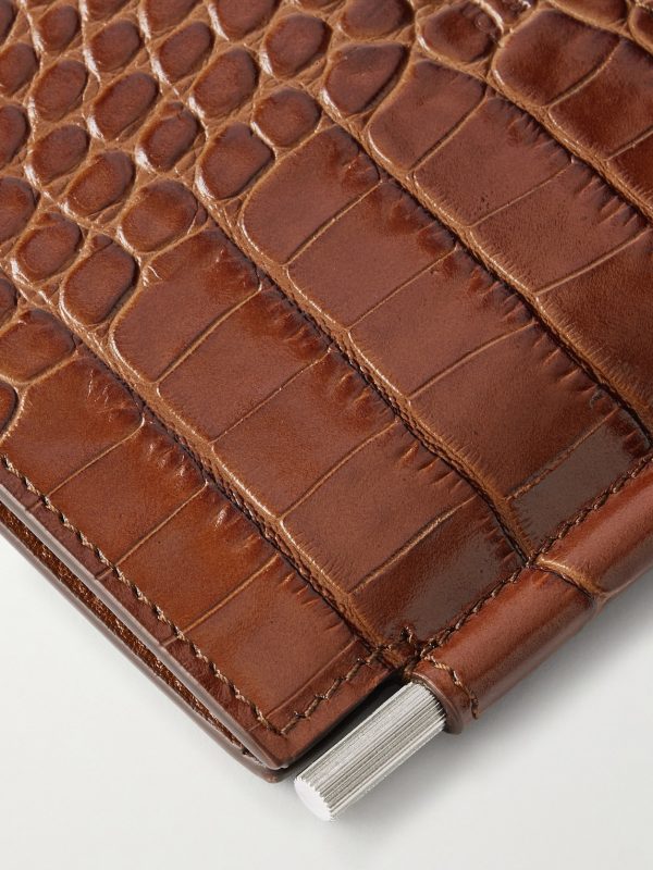 Croc-Effect Leather Billfold Wallet - CU Croc-Effect Leather Billfold Wallet - CU