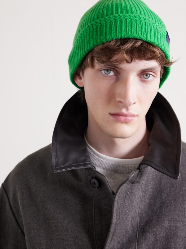 Ribbed Cashmere Beanie - E1 Ribbed Cashmere Beanie - E1