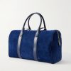 Leather-Trimmed Suede Weekend Bag - BK Leather-Trimmed Suede Weekend Bag - BK