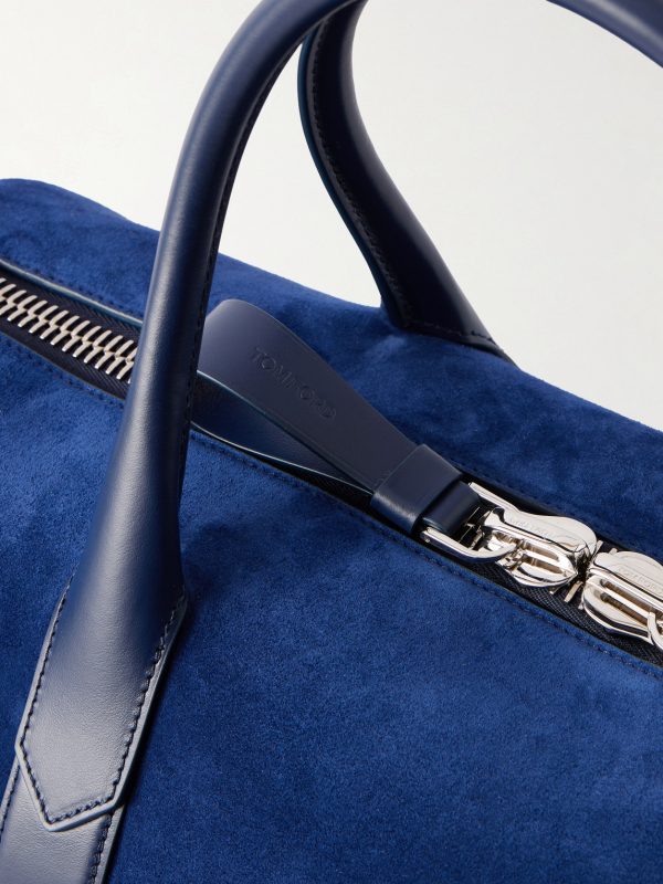 Leather-Trimmed Suede Weekend Bag - CU Leather-Trimmed Suede Weekend Bag - CU