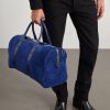 Leather-Trimmed Suede Weekend Bag - OU Leather-Trimmed Suede Weekend Bag - OU
