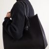 East-West Leather-Trimmed Cotton-Canvas Tote Bag - FR