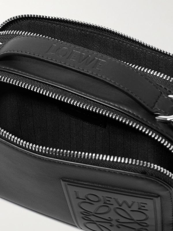 Camera Mini Logo-Appliquéd Leather Messenger Bag - E1 Camera Mini Logo-Appliquéd Leather Messenger Bag - E1