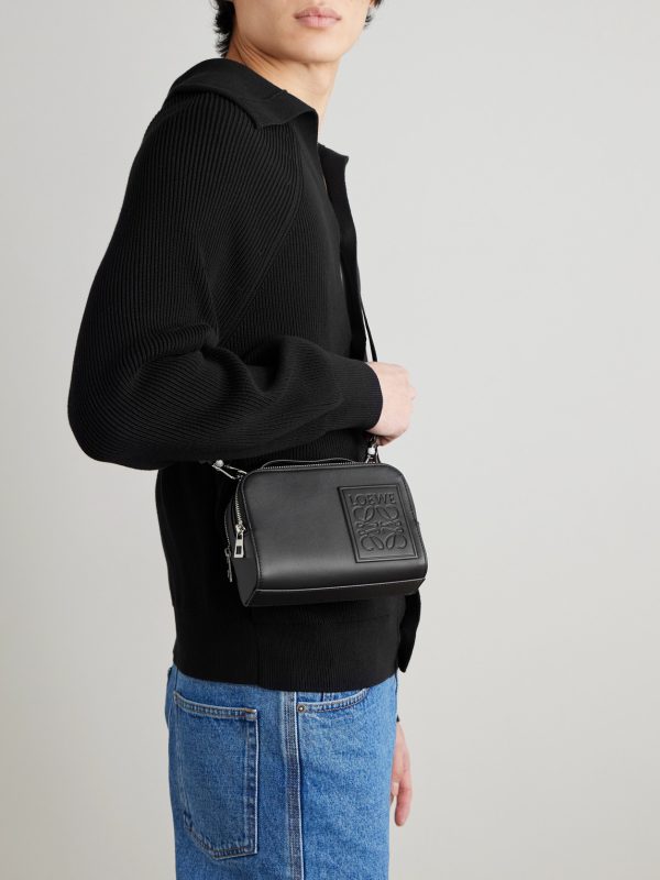 Camera Mini Logo-Appliquéd Leather Messenger Bag - OU Camera Mini Logo-Appliquéd Leather Messenger Bag - OU
