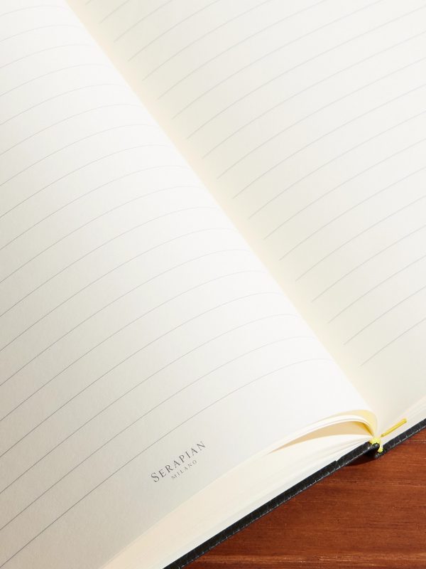 Large Logo-Print Full-Grain Cachemire Leather Notebook - CU
