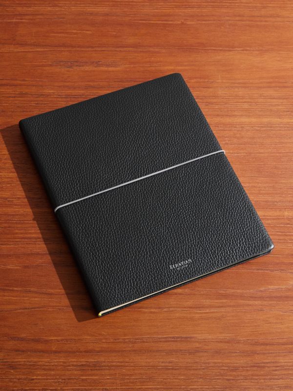 Large Logo-Print Full-Grain Cachemire Leather Notebook